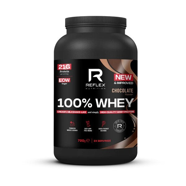 Reflex Nutrition 100% išrūgų baltymai, šokolado skonio – 720 g