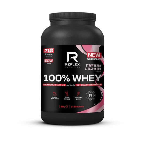 Reflex Nutrition 100% vadakušokolaad, maasika-vaarikamaitseline – 720 g