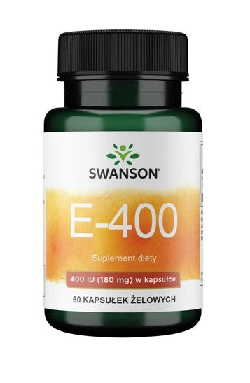 Swanson E - 400 E-vitamiin, 400 IU – 60 geelkapslit