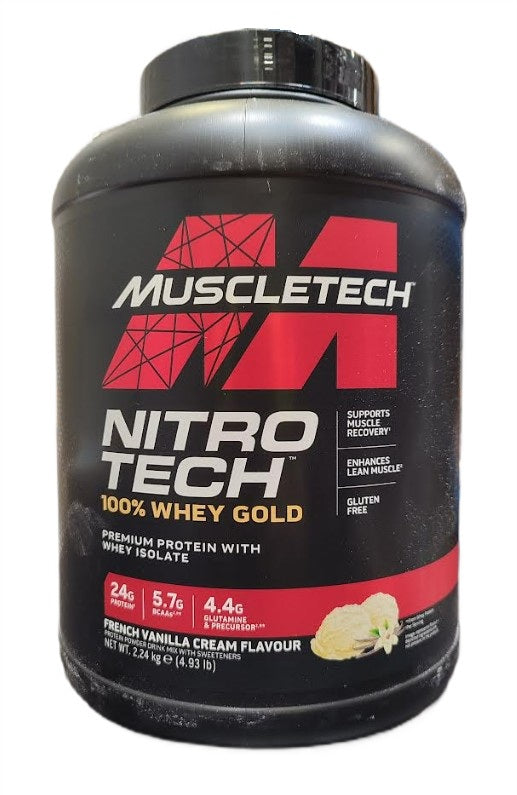 MuscleTech Nitro-Tech 100% Whey Gold, Prantsuse vaniljekreemi maitse – 2240 g