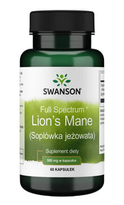 Swanson Full Spectrum Lion's Mane (lõvilakk) 500 mg – 60 kapslit