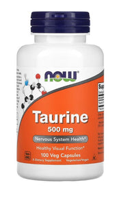 NOW Foods tauriin, 500 mg – 100 kapslit