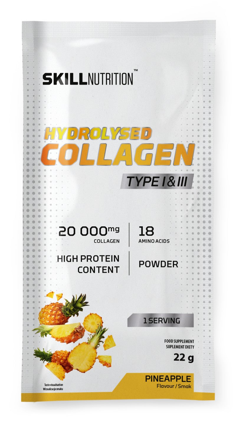 Skill Nutritioni hüdrolüüsitud I ja III tüüpi kollageen, ananassimaitseline – 22 g (1 portsjon)