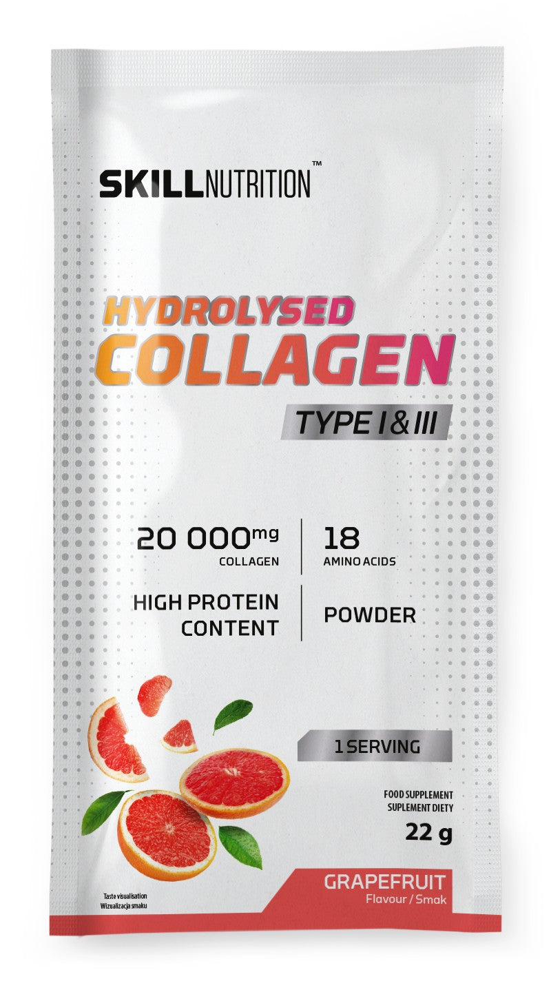 Skill Nutrition hüdrolüüsitud I ja III tüüpi kollageen greibimaitseline – 22 g (1 portsjon)