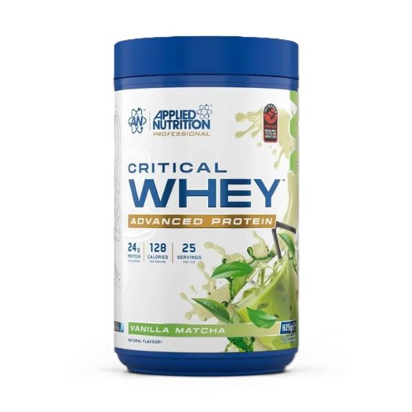 Applied Nutrition Critical Whey vadaku pulber, vanilje ja matcha maitsega – 825 g