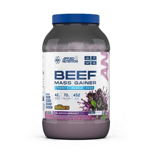 Applied Nutrition Beef Mass Gainer, Blackcurrant Miljonid – 3130 g