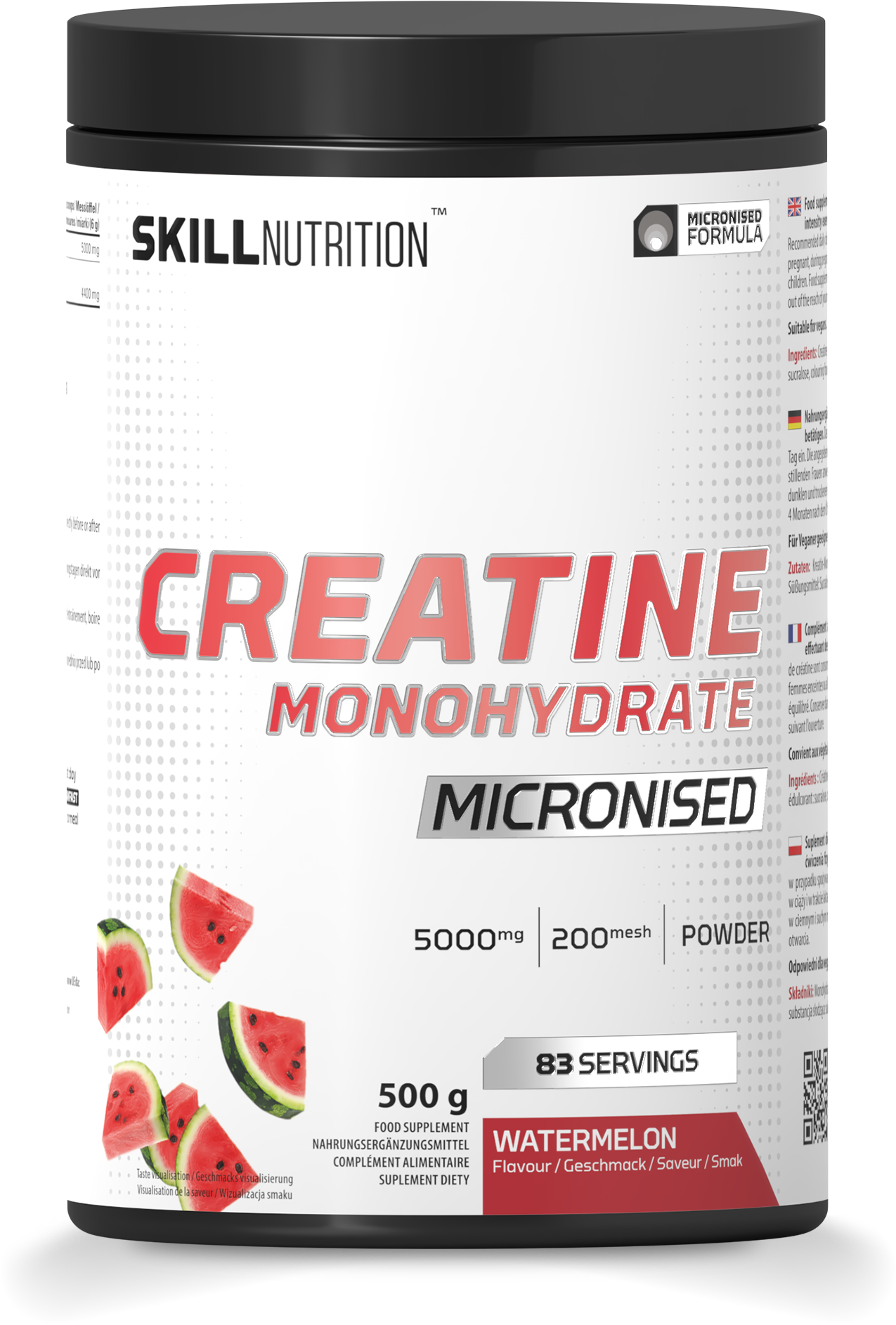 Skill Nutrition mikroniseeritud kreatiinmonohüdraat arbuusimaitseline – 500 g