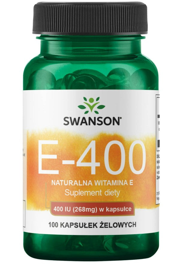 Swanson E – 400 looduslik E-vitamiin, 400 IU (268 mg) – 100 geelkapslit