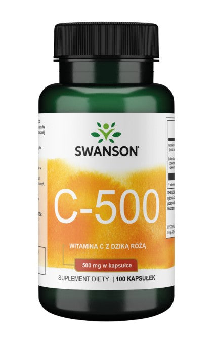 Swanson C-500 Vitamiin C kibuvitsamarjadega, 500 mg – 100 kapslit