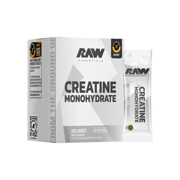 Raw Nutrition kreatiinmonohüdraadi pulgapakid, maitsestamata – 30 x 5 g