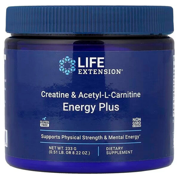 Life Extension kreatiini ja atsetüül-L-karnitiini energiatoit – 233 g