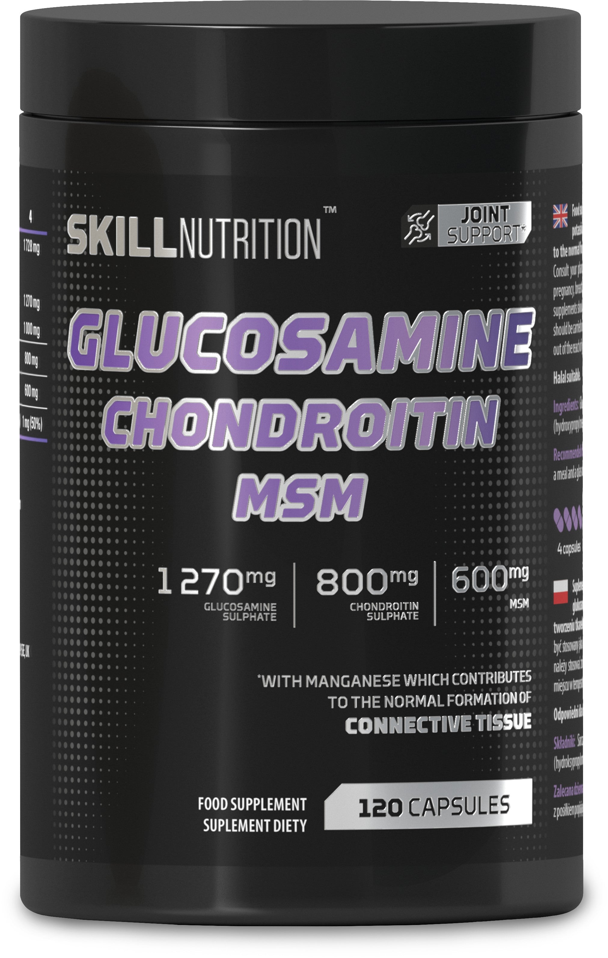 Skill Nutrition Glucosamine and Chondroitin MSM – 120 kapslit