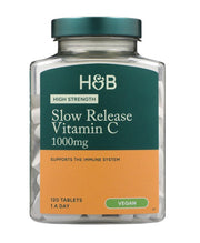 Holland & Barretti kõrge tugevusega, aeglaselt vabanev C-vitamiin, 1000 mg – 120 tabletti