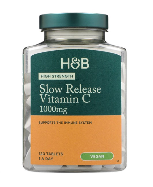 Holland & Barretti kõrge tugevusega, aeglaselt vabanev C-vitamiin, 1000 mg – 120 tabletti