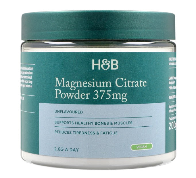 Holland & Barrett magneesiumtsitraadi pulber, 375 mg (maitseta) – 200 g