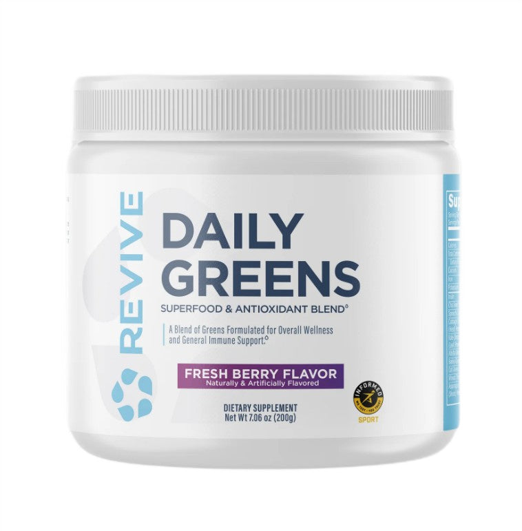 Revive Daily Greens pulber, värskete marjade maitsega – 200 g