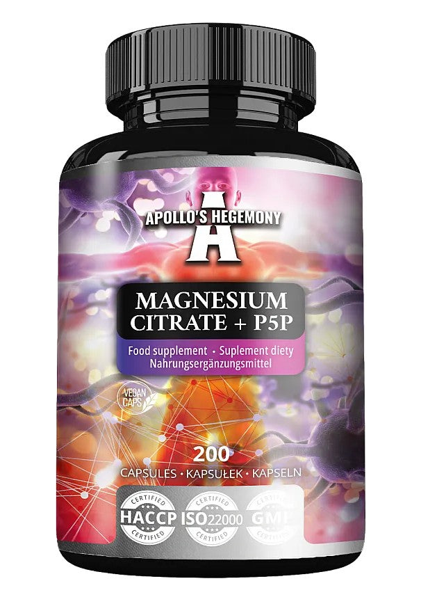 Apollo's Hegemony magneesiumtsitraat + P5P – 200 kapslit