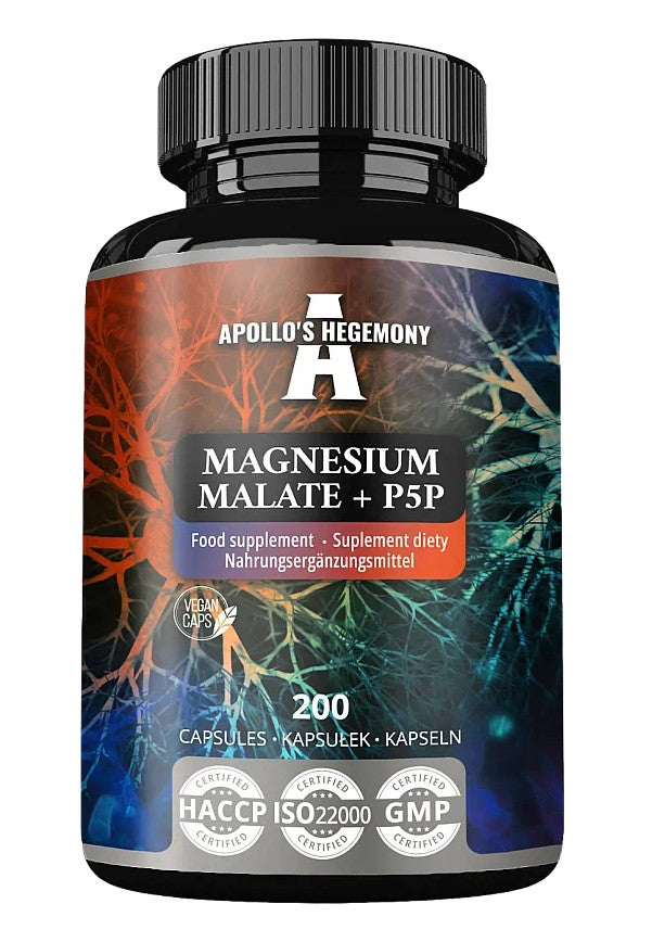 Apollo's Hegemony magneesiummalaat + P5P - 200 kapslit