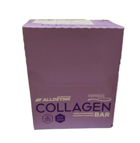 Allnutrition Alldeynn kollageenibatoon, šokolaadi-, vaarika- ja kookosemaitseline – 24 x 40 g