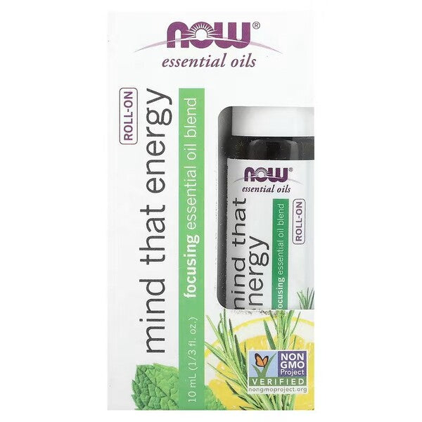 NOW Foods eeterliku õli roll-on deodorant, Mind That Energy – 10 ml.