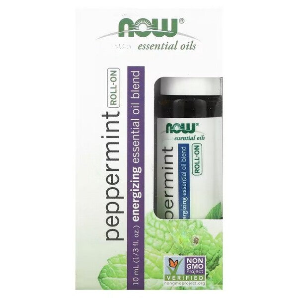 NOW Foods eeterliku õli rull-deodorant, piparmündimaitseline – 10 ml.