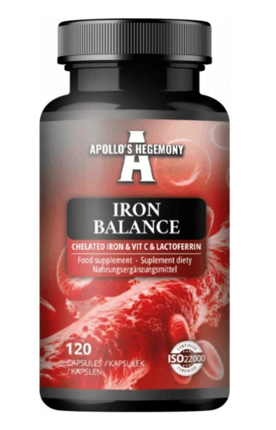 Apollo's Hegemony Iron Balance kelaatitud raud, C-vitamiin ja laktoferriin – 120 kapslit