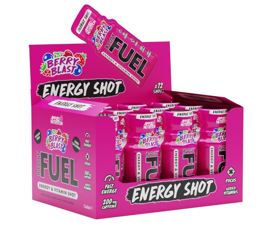Applied Nutrition Bodyfuel energiashotid, marjamaitselised – 12 x 60 ml.
