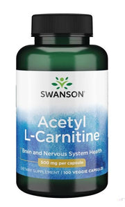 Swanson ALC (atsetüül-L-karnitiin), 500 mg – 100