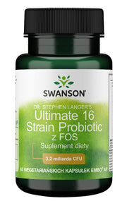 Swanson Dr. Stephen Langer's Ultimate 16 Strain Probiotic koos FOS-iga, 3,2 miljardit CFU – 60 kapslit