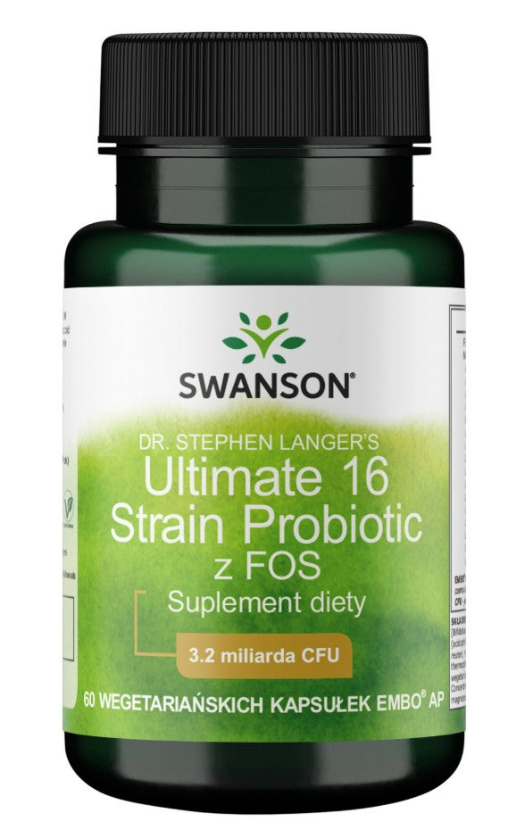 Swanson Dr. Stephen Langer's Ultimate 16 Strain Probiotic koos FOS-iga, 3,2 miljardit CFU – 60 kapslit