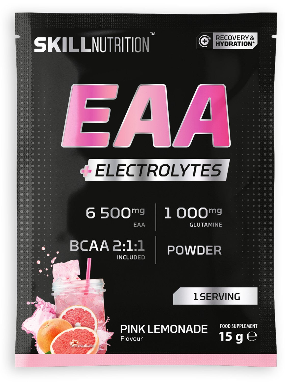 Skill Nutrition EAA + elektrolüüdid, roosa limonaad – 15 g (1 portsjon)