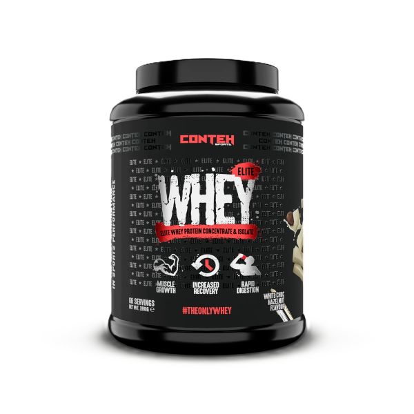Conteh Sports Whey Elite, valge šokolaadi ja sarapuupähkli maitsega – 1980 g