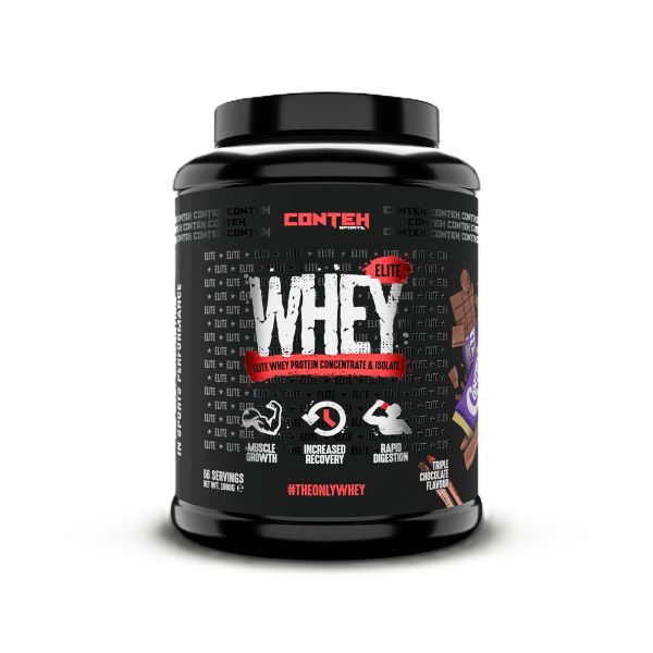 Conteh Sports Whey Elite, kolmekordse šokolaadi maitsega – 1980 g
