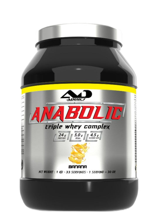 Addict Sport Nutrition anaboolne kolmekordne vadakukompleks, banaan - 1000 g