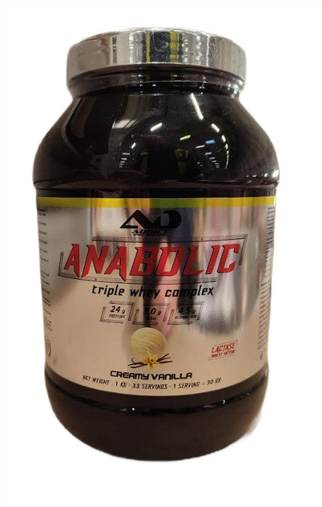 Addict Sport Nutrition anaboolne kolmekordne vadakukompleks, koorene vanillimaitse – 1000 g