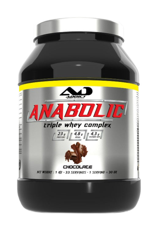 Addict Sport Nutrition anaboolne kolmekordne vadakukompleks, šokolaadimaitseline – 1000 g