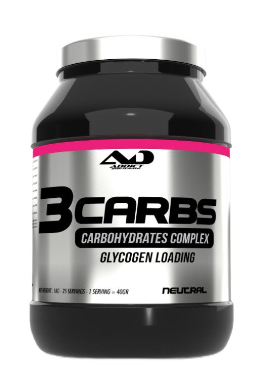 Addict Sport Nutrition 3Carbs süsivesikute kompleks glükogeeni täiendamiseks, neutraalne - 1000 g