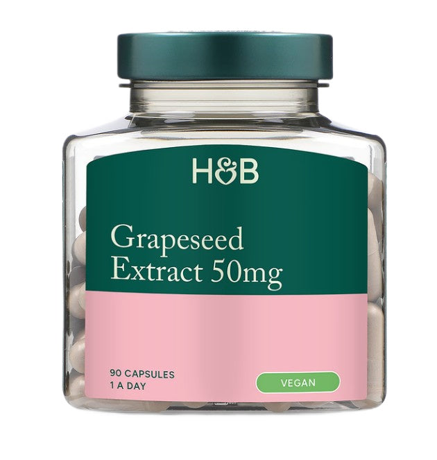 Holland & Barrett viinamarjaseemneekstrakt, 50 mg – 90 kapslit