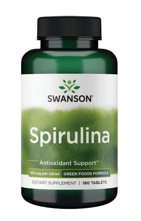 Swanson Spirulina, 500 mg – 180 tabletti