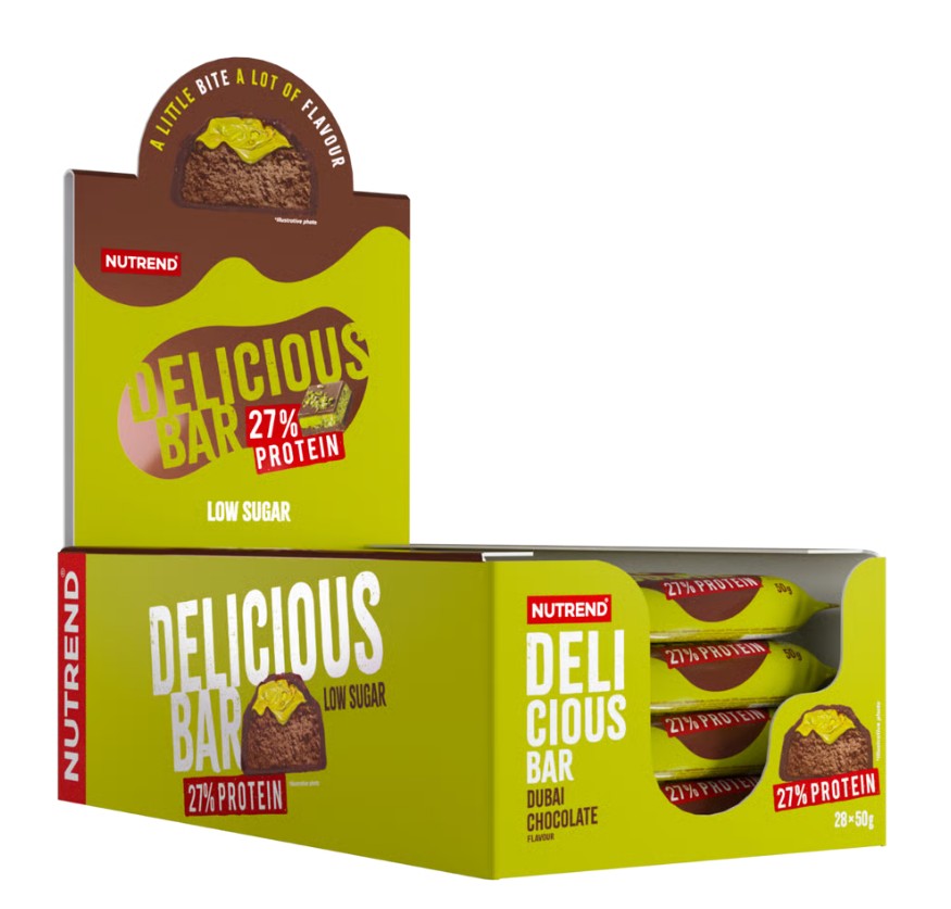 Nutrend Delicious valgupatuk, Dubai šokolaadimaitseline – 28 x 50 g