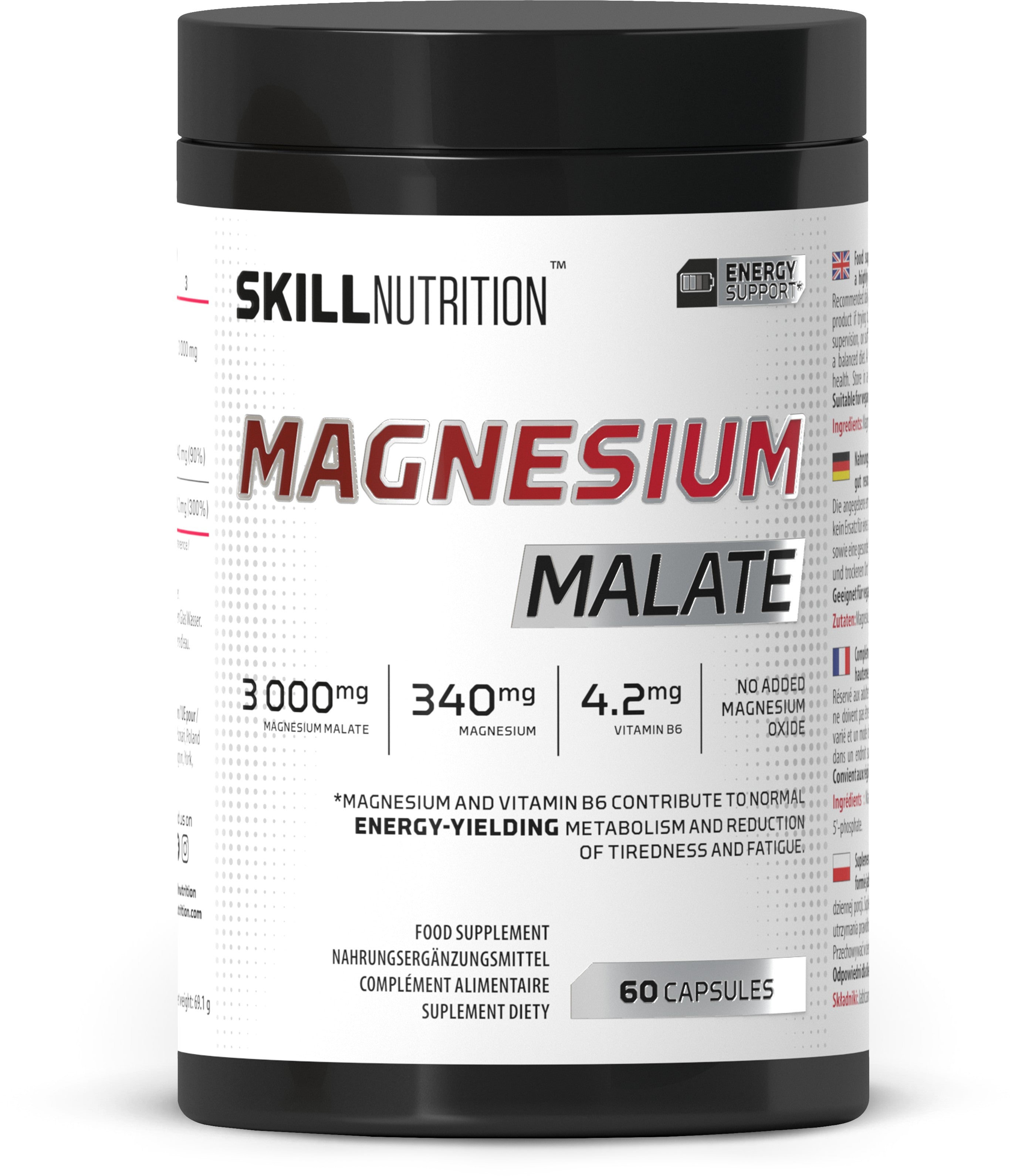 Skill Nutrition magneesiummalaat – 60 kapslit
