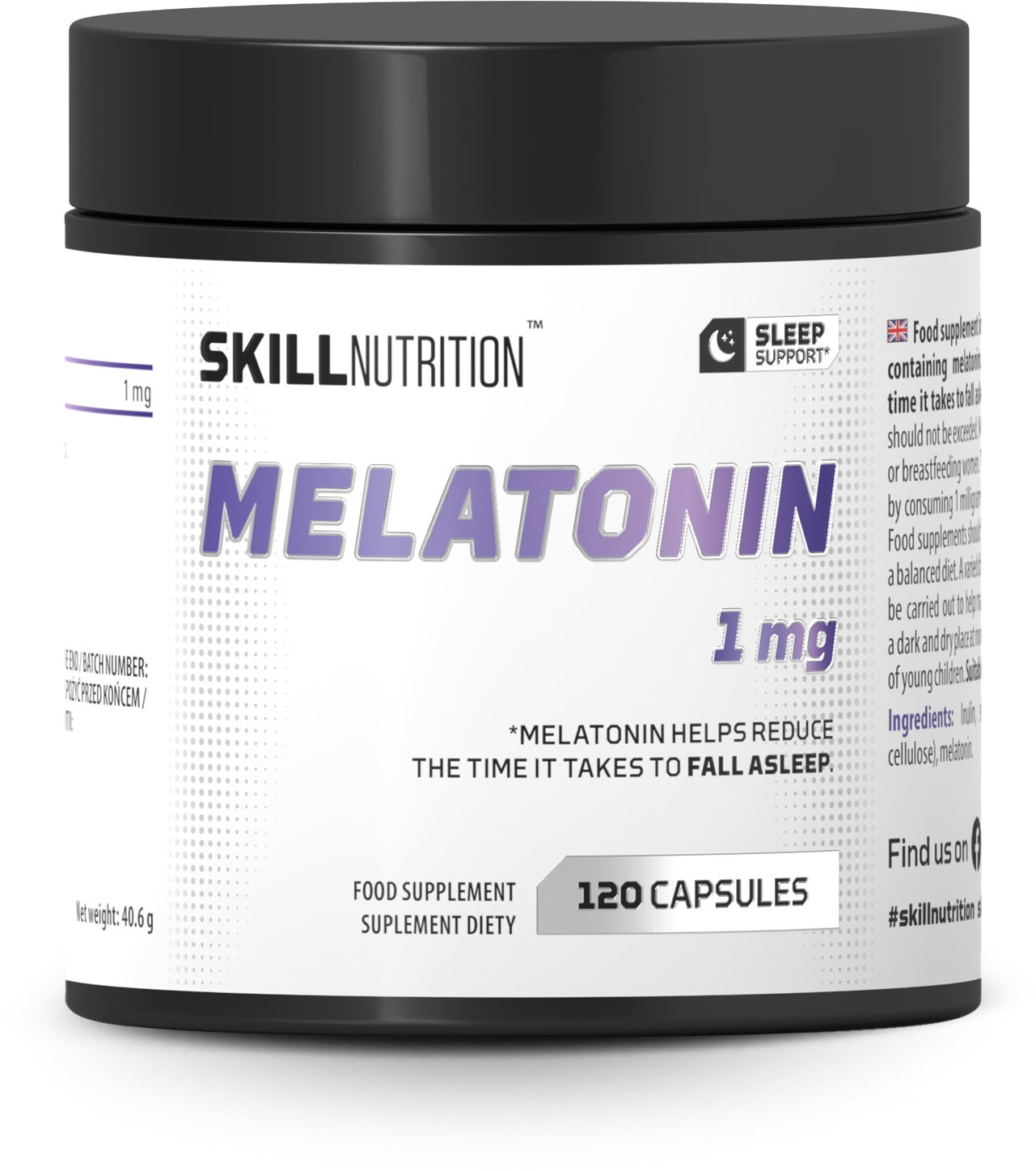 Skill Nutrition melatoniin, 1 mg – 120 kapslit
