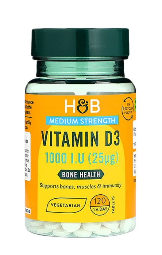 Holland & Barrett D3-vitamiin, 25 mcg – 120 tabletti