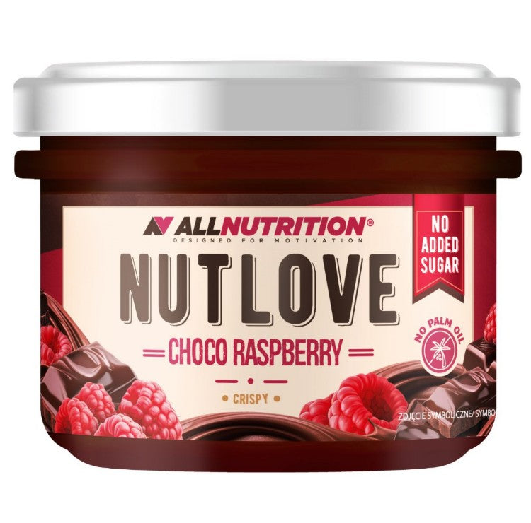 Allnutrition Nutlove krõbedad šokolaadi- ja vaarikamaitselised laastud – 200 g