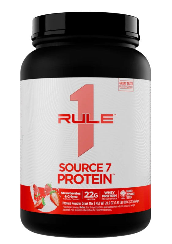 Rule One Source7 valgud, maasikas ja kreem – 819 g