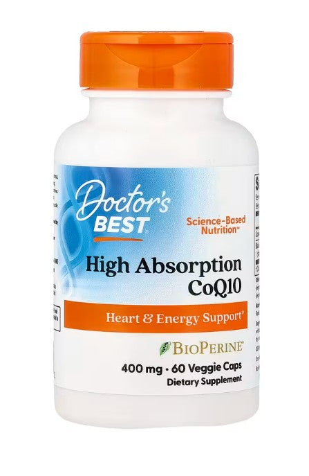 Doctor's Best kõrge imendumismääraga koensüüm Q10 koos BioPerine'iga, 400 mg – 60 kapslit