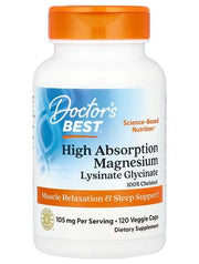 Doctor's Best kõrge imendumisega magneesium, 105 mg – 120 kapslit
