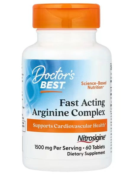 Doctor's Best kiiretoimeline arginiini kompleks NitroSigine'iga, 750 mg – 60 tabletti