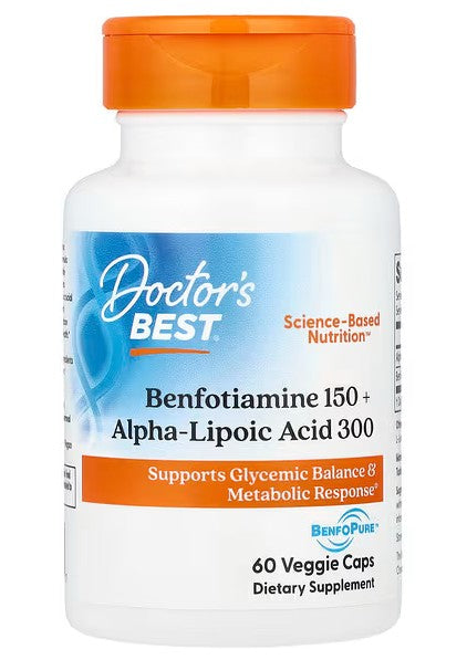 Doctor's Best benfotiamiin 150 + alfa-lipoehape 300 – 60 kapslit