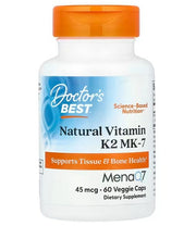 Doctor's Best Natural Vitamin K2 MK7 koos MenaQ7, 45 mcg – 60 kapslit